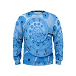 Retro Vintage Blue Rotary Dial Spiral Droste Kids  Sweatshirt