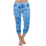 Retro Vintage Blue Rotary Dial Spiral Droste Capri Winter Leggings 