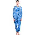 Retro Vintage Blue Rotary Dial Spiral Droste OnePiece Jumpsuit (Ladies)