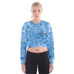 Retro Vintage Blue Rotary Dial Spiral Droste Women s Cropped Sweatshirt