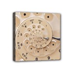 Retro Vintage Beige Rotary Dial Spiral Droste Mini Canvas 4  x 4  (Stretched)