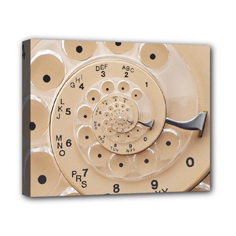 Retro Vintage Beige Rotary Dial Spiral Droste Canvas 10  x 8  (Stretched) from ArtsNow.com