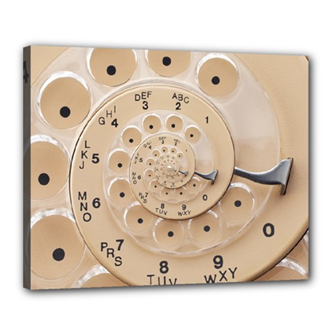 Retro Vintage Beige Rotary Dial Spiral Droste Canvas 20  x 16  (Stretched) from ArtsNow.com