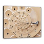 Retro Vintage Beige Rotary Dial Spiral Droste Canvas 20  x 16  (Stretched)