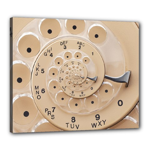 Retro Vintage Beige Rotary Dial Spiral Droste Canvas 24  x 20  (Stretched) from ArtsNow.com