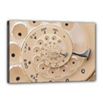 Retro Vintage Beige Rotary Dial Spiral Droste Canvas 18  x 12  (Stretched)