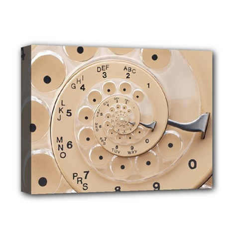 Retro Vintage Beige Rotary Dial Spiral Droste Deluxe Canvas 16  x 12  (Stretched)  from ArtsNow.com