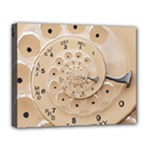 Retro Vintage Beige Rotary Dial Spiral Droste Deluxe Canvas 20  x 16  (Stretched)