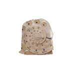 Retro Vintage Beige Rotary Dial Spiral Droste Drawstring Pouch (Small)