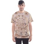 Retro Vintage Beige Rotary Dial Spiral Droste Men s Sport Mesh Tee