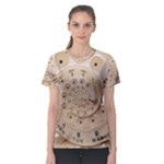 Retro Vintage Beige Rotary Dial Spiral Droste Women s Sport Mesh Tee