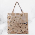 Retro Vintage Beige Rotary Dial Spiral Droste Grocery Tote Bag