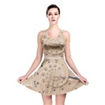 Retro Vintage Beige Rotary Dial Spiral Droste Reversible Skater Dress