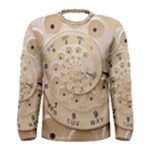 Retro Vintage Beige Rotary Dial Spiral Droste Men s Long Sleeve Tee