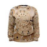 Retro Vintage Beige Rotary Dial Spiral Droste Women s Sweatshirt