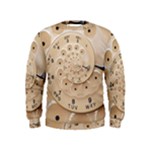 Retro Vintage Beige Rotary Dial Spiral Droste Kids  Sweatshirt