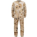 Retro Vintage Beige Rotary Dial Spiral Droste OnePiece Jumpsuit (Men)