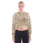 Retro Vintage Beige Rotary Dial Spiral Droste Women s Cropped Sweatshirt