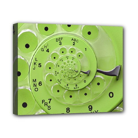 Retro Vintage Green Rotary Dial Spiral Droste Canvas 10  x 8  (Stretched) from ArtsNow.com