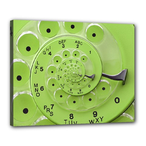 Retro Vintage Green Rotary Dial Spiral Droste Canvas 20  x 16  (Stretched) from ArtsNow.com