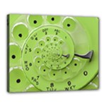 Retro Vintage Green Rotary Dial Spiral Droste Canvas 20  x 16  (Stretched)