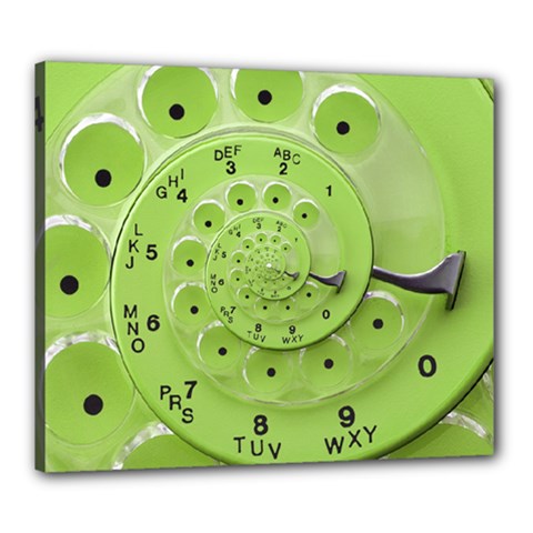 Retro Vintage Green Rotary Dial Spiral Droste Canvas 24  x 20  (Stretched) from ArtsNow.com