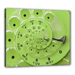 Retro Vintage Green Rotary Dial Spiral Droste Canvas 24  x 20  (Stretched)