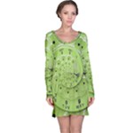 Retro Vintage Green Rotary Dial Spiral Droste Long Sleeve Nightdress