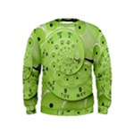 Retro Vintage Green Rotary Dial Spiral Droste Kids  Sweatshirt