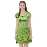 Retro Vintage Green Rotary Dial Spiral Droste Short Sleeve Skater Dress