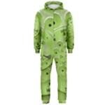 Retro Vintage Green Rotary Dial Spiral Droste Hooded Jumpsuit (Men)