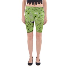 Retro Vintage Green Rotary Dial Spiral Droste Yoga Cropped Leggings from ArtsNow.com