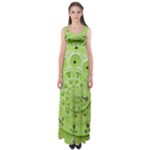 Retro Vintage Green Rotary Dial Spiral Droste Empire Waist Maxi Dress