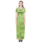 Retro Vintage Green Rotary Dial Spiral Droste Short Sleeve Maxi Dress