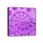 Retro Vintage Purple Rotary Dial Spiral Droste Mini Canvas 4  x 4  (Stretched)