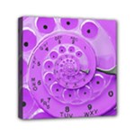 Retro Vintage Purple Rotary Dial Spiral Droste Mini Canvas 6  x 6  (Stretched)