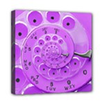 Retro Vintage Purple Rotary Dial Spiral Droste Mini Canvas 8  x 8  (Stretched)