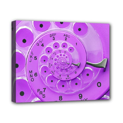 Retro Vintage Purple Rotary Dial Spiral Droste Canvas 10  x 8  (Stretched) from ArtsNow.com