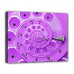 Retro Vintage Purple Rotary Dial Spiral Droste Canvas 14  x 11  (Stretched)