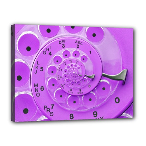 Retro Vintage Purple Rotary Dial Spiral Droste Canvas 16  x 12  (Stretched) from ArtsNow.com