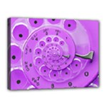 Retro Vintage Purple Rotary Dial Spiral Droste Canvas 16  x 12  (Stretched)