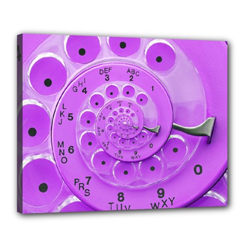 Retro Vintage Purple Rotary Dial Spiral Droste Canvas 20  x 16  (Stretched) from ArtsNow.com