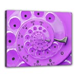 Retro Vintage Purple Rotary Dial Spiral Droste Canvas 20  x 16  (Stretched)