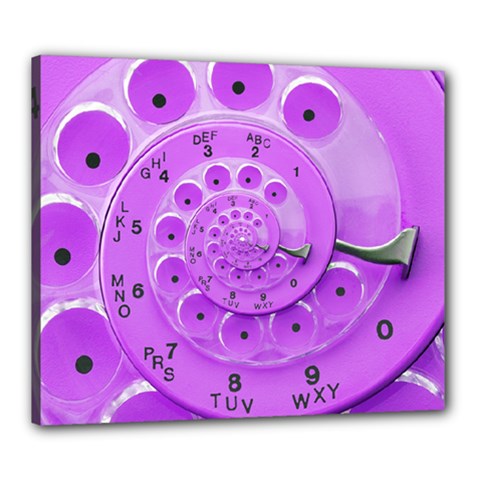 Retro Vintage Purple Rotary Dial Spiral Droste Canvas 24  x 20  (Stretched) from ArtsNow.com