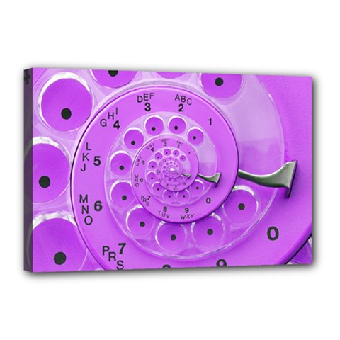 Retro Vintage Purple Rotary Dial Spiral Droste Canvas 18  x 12  (Stretched) from ArtsNow.com