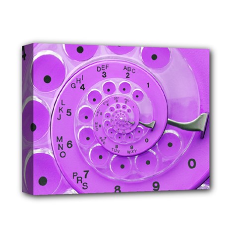 Retro Vintage Purple Rotary Dial Spiral Droste Deluxe Canvas 14  x 11  (Stretched) from ArtsNow.com