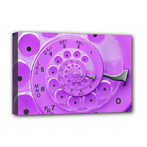 Retro Vintage Purple Rotary Dial Spiral Droste Deluxe Canvas 18  x 12  (Stretched) from ArtsNow.com