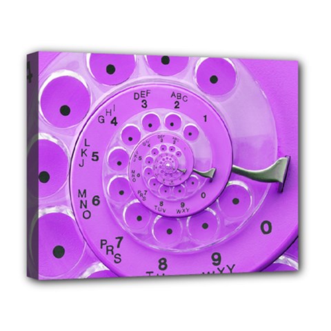 Retro Vintage Purple Rotary Dial Spiral Droste Deluxe Canvas 20  x 16  (Stretched) from ArtsNow.com