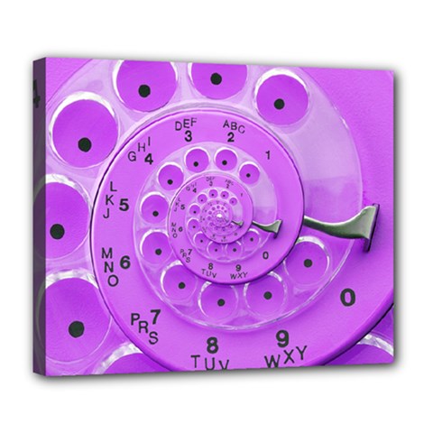 Retro Vintage Purple Rotary Dial Spiral Droste Deluxe Canvas 24  x 20  (Stretched) from ArtsNow.com