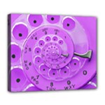 Retro Vintage Purple Rotary Dial Spiral Droste Deluxe Canvas 24  x 20  (Stretched)